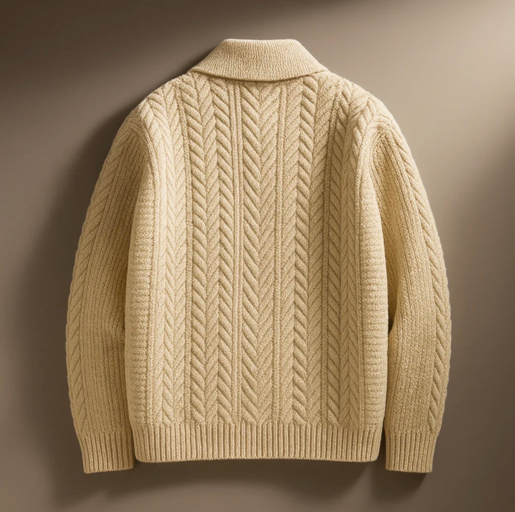 Men’s Heavyweight Chunky Knit Button-Up Cardigan