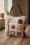 Artisan Crafted Crochet Shoulder Tote – The Heritage Floral Edition