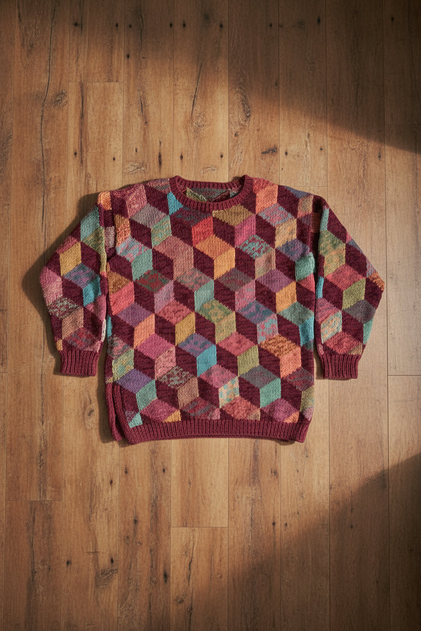 The Artisan Tumbling Block Intarsia Sweater